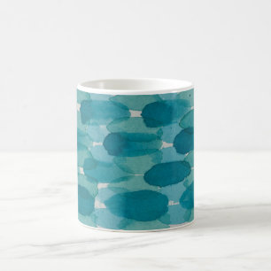 Aquamarine Wasserfarbe Pinselstriche Tasse