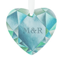 Aquamarine Wasserfarben Niedlicher Valentinstag