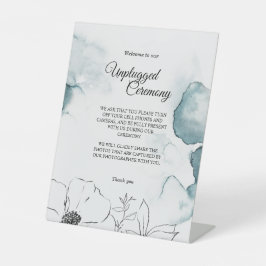 Aquamarine Wasserfarbenskizze Hochzeit ohne Stecke Sockelschild