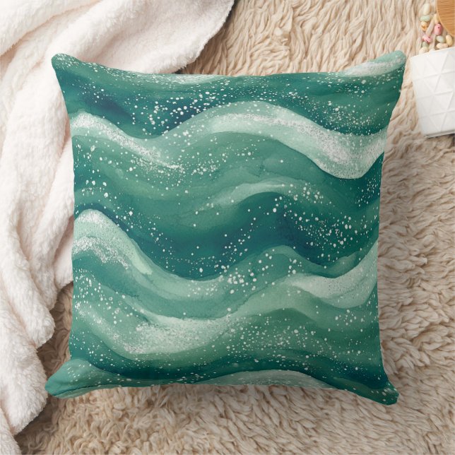 Aquamarine Wasserfarbenwelt Kissen (Decke)