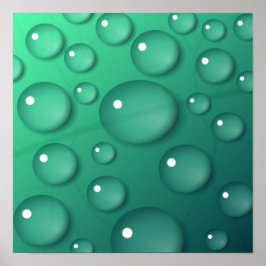 Aquamarine Wassertropftextur Poster