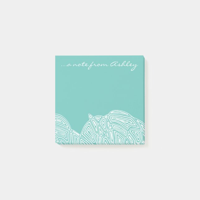 Aquamarine Waves Post-it Klebezettel (Vorderseite)