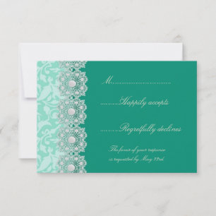 Aquamarine Wedding RSVP Karte