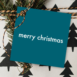 Aquamarine Weihnachten | Rauchblau Minimal einfach Geschenkanhänger