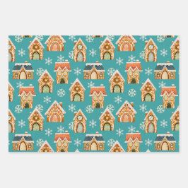 Aquamarine Weihnachtsgebäck Kekse Schneeflocken Geschenkpapier Set