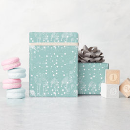 Aquamarine weiße Flamingos im skandinavischen Stil Geschenkpapier