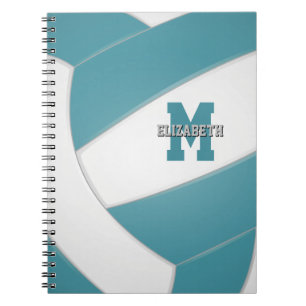 aquamarine weiße Mannschaft färbt Jungs Volleyball Notizblock