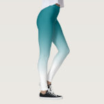 Aquamarine weiße Ombre Leggings<br><div class="desc">Ein einfaches ombre Muster,  Steigungsfarbe verblassen von aquamarinem zum Weiß.</div>