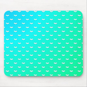 Aquamarine weiße, winzige Fledermäuse Mousepad