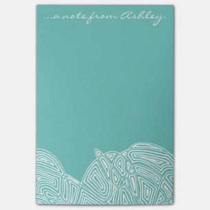 Aquamarine Wellen Post-it Klebezettel
