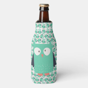 Aquamarine Whimsical Owls Flaschenkühler