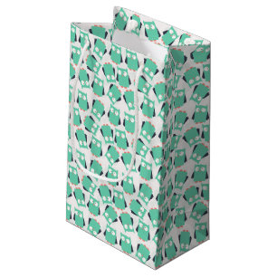 Aquamarine Whimsical Owls Kleine Geschenktüte
