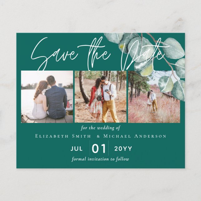 Aquamarine White-EUCALYPTUS-Hochzeit mit geringem  Flyer (Vorne)