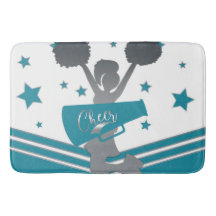 Aquamarine White Silver Stars Cheer Cheer-Leader