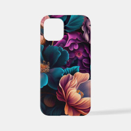 Aquamarine Wildblumen mit Lila Pfirsichfarben Kuns iPhone 12 Mini Hülle