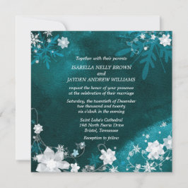 Aquamarine Winterhochzeit Einladung