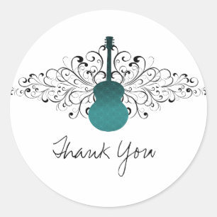 Aquamarine Wirbel Guitar Danke Stickers
