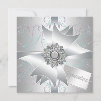 Aquamarine Wirbel Quinceanera Einladung