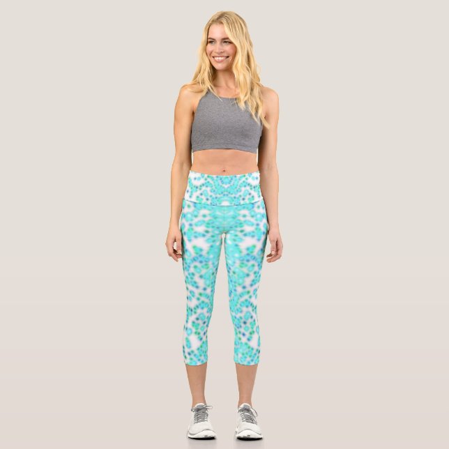 Aquamarine Yoga Pants Capri Leggings (Vorderseite)