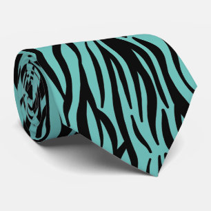Aquamarine Zebrastreifen mit blauen Zebrastreifen Krawatte