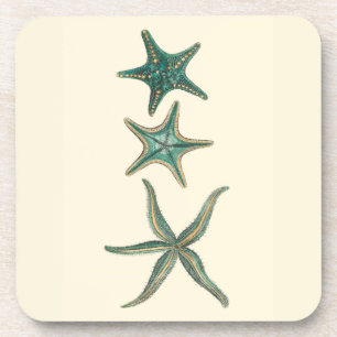 Aquamarinedreifache Starfish Getränkeuntersetzer
