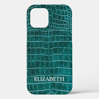 Aquamarinen Imitat Krokodile Leder Personalisierte Case-Mate iPhone Hülle