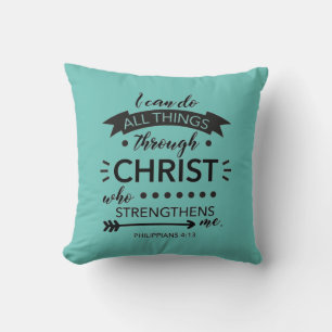 Aquamarinen Philippinen 4:13 Christliche Bibelschr Kissen