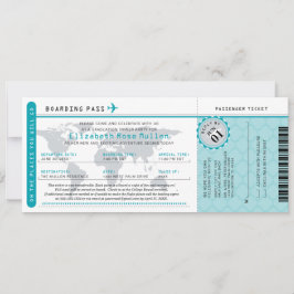 Aquamariner Abschluss World Traveller Boarding Pas Einladung