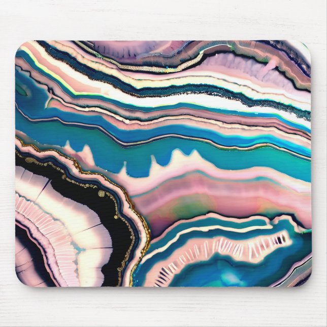 Aquamariner Agate Geode Mousepad (Vorne)