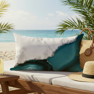 Aquamariner Agate Silver Außenbereich Kissen Für Draußen