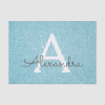 Aquamariner Aqua Blue Glitzer und Sparkle Monogram Seidenpapier<br><div class="desc">Aquamarines Aqua Blue Imitats Glitzer und Sparkle Elegant Geschenkpapier. Dieses Geschenkpapier kann so angepasst werden,  dass es Ihren Anfangs- und Vornamen für ein Geschenkpaket für eine Girl's Baby Duwer,  Brautparty,  Junggeselinnen-Abschied oder Girl's Birthday Party enthält.</div>