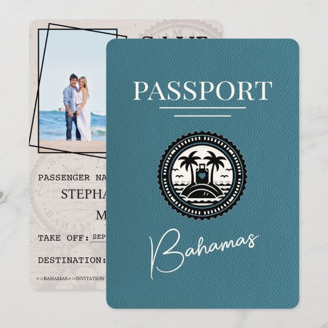 Aquamariner Bahamas-Pass Save the Date (Vorne/Hinten)