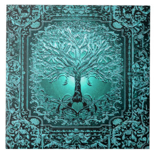 Aquamariner Baum Altes Rustikales Fliese