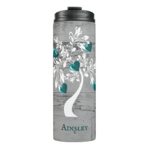 Aquamariner Baum des Personalisierten Herztumors Thermosbecher