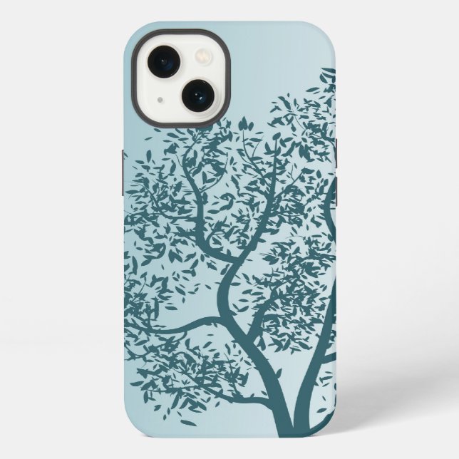 Aquamariner Baum iPhone Hülle (Rückseite)