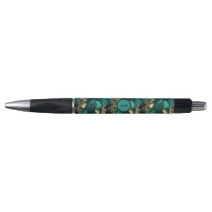Aquamariner Blau- und Goldmuster-Stift Kugelschreiber