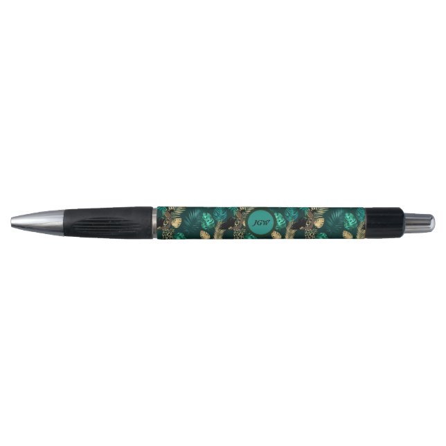 Aquamariner Blau- und Goldmuster-Stift Kugelschreiber (Vorderseite)