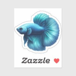 Aquamariner Blauer Betta Aufkleber