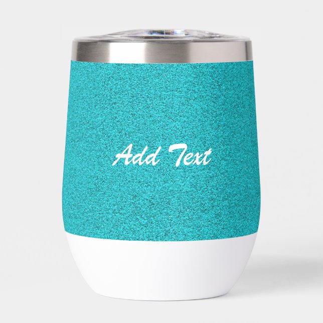 Aquamariner blauer Glitzer Personalisierten Text h (Vorderseite)