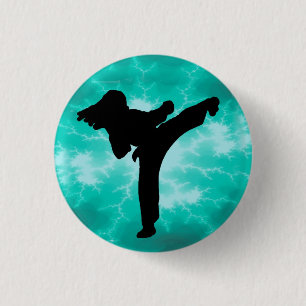 Aquamariner Blitz-Dame pinback Knopf Button