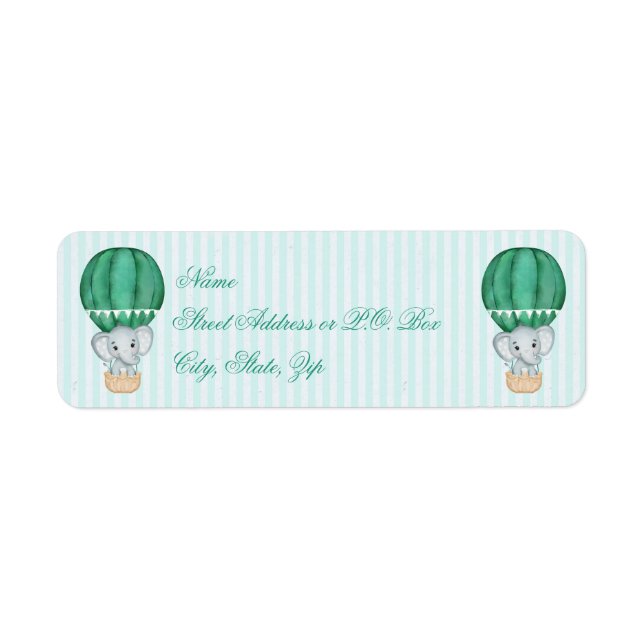 Aquamariner Blue Baby Boy Elephant in Hot Air Ball (Vorne)