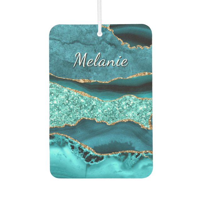 Aquamariner Blue-Gold-Air-Freshener mit benutzerde Autolufterfrischer (Vorderseite)