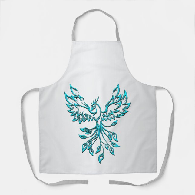 Aquamariner Blue Phoenix Anstieg auf Silber Schürze (Vorderseite)