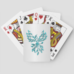 Aquamariner Blue Phoenix Anstieg auf Silber Spielkarten