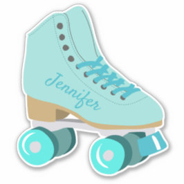 Aquamariner Blue Retro Quad Roller Skate Personali Aufkleber