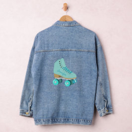 Aquamariner Blue Retro Quad Roller Skate Personali Jeansjacke