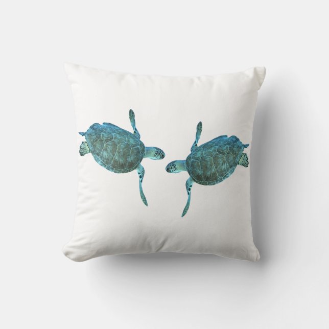 Aquamariner Blue Sea Turtles Ocean Eleganter Stran Kissen (Vorderseite)