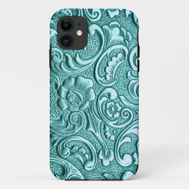 Aquamariner Blumendruck I Phone. Case-Mate iPhone Hülle (Rückseite)