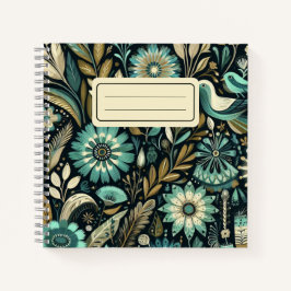 Aquamariner Blumenplatz Notizbuch