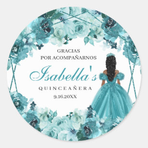 Aquamariner Blumensticker Runder Aufkleber
